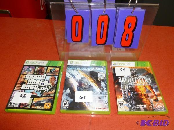 lot 8 image: 3 xbox 360 games. Battle field 3, Grand theft...