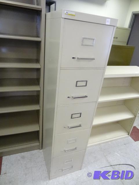 lot 102 image: 15" Metal 5 Drawer FIle Cabinet...