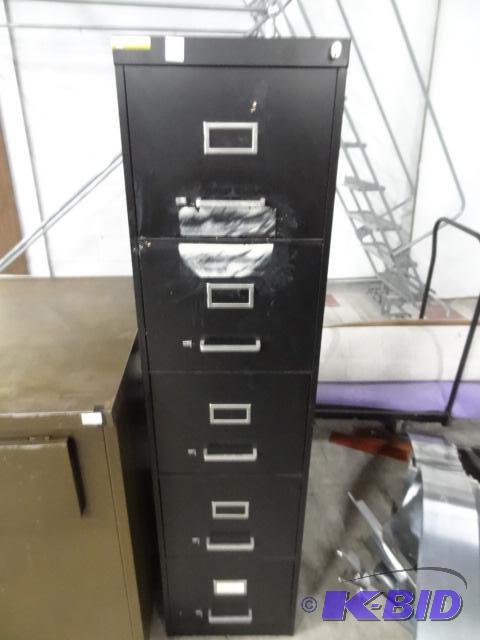 lot 154 image: 15" Metal 5 Drawer FIle Cabinet...