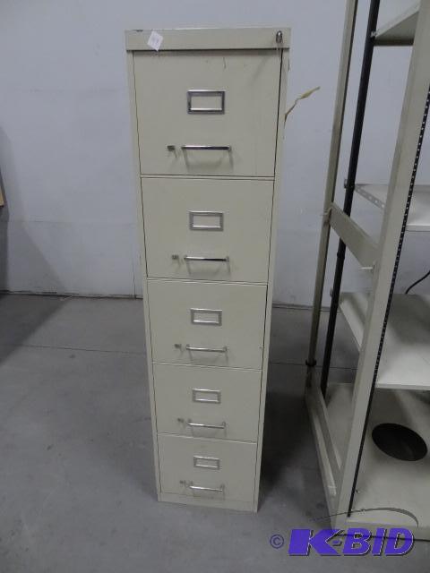 lot 169 image: 15" Metal 5 Drawer File Cabinet...