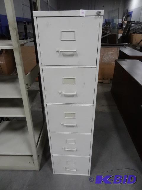 lot 193 image: 15" Metal 5 Drawer File Cabinet...