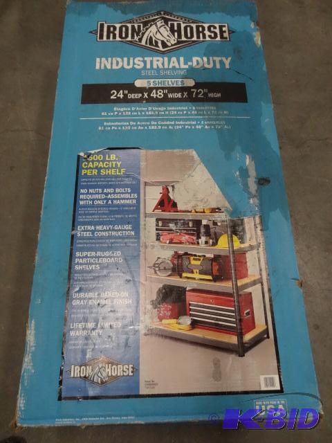 lot 202 image: Iron Horse Industrial Shelving Unit. 24 X 48 ...