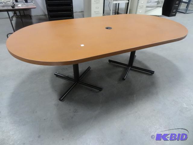 lot 203 image: Laminate Conference Table with Metal Legs. 94...