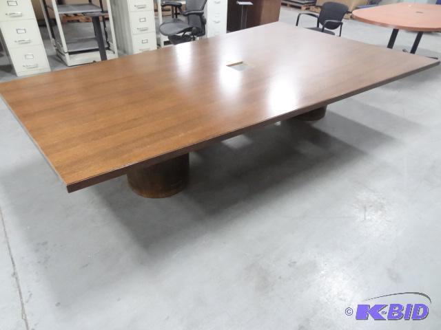 lot 205 image: Triangle Shaped Conference Table Top is 1 Pie...