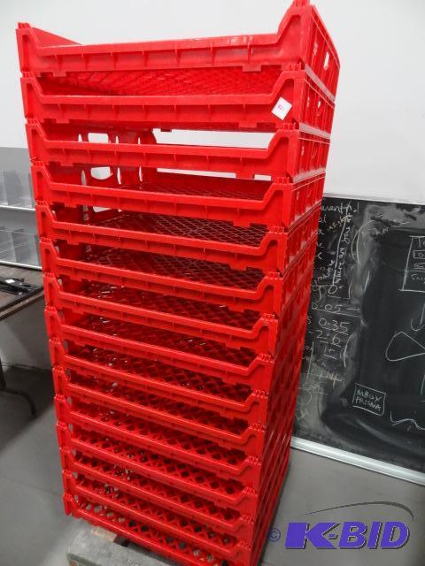 lot 221 image: Plastic Stacking Bread Racks Qty 15...