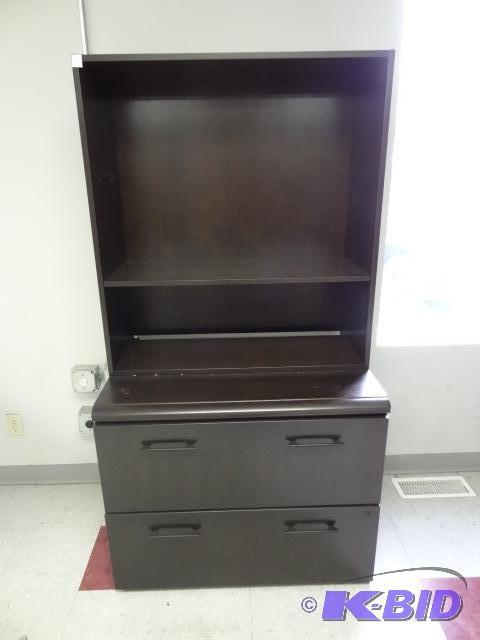 lot 53 image: Metal Cabinet 2 Laminate Front Doors on Top. ...