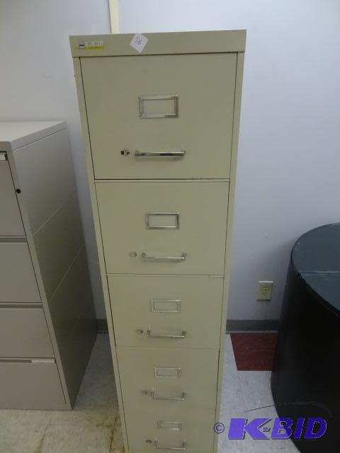 lot 56 image: 15" Metal 5 Drawer FIle Cabinet...