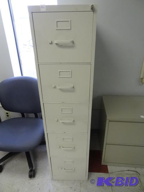 lot 64 image: 15" Metal 5 Drawer File Cabinet...