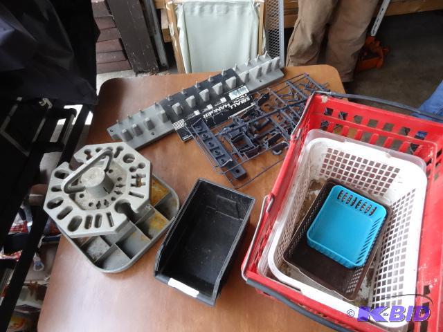 lot 103 image: Plastic Totes Tool Caddy, Small Tool Hanger...