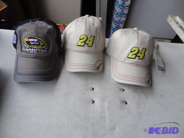 lot 167 image: 3 Nascar Hats. New...