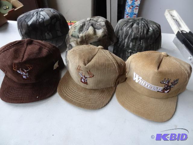 lot 168 image: 3 Camo Hats and 3 Courtaroy Hats...