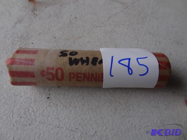 lot 185 image: 50 Wheat Pennies...
