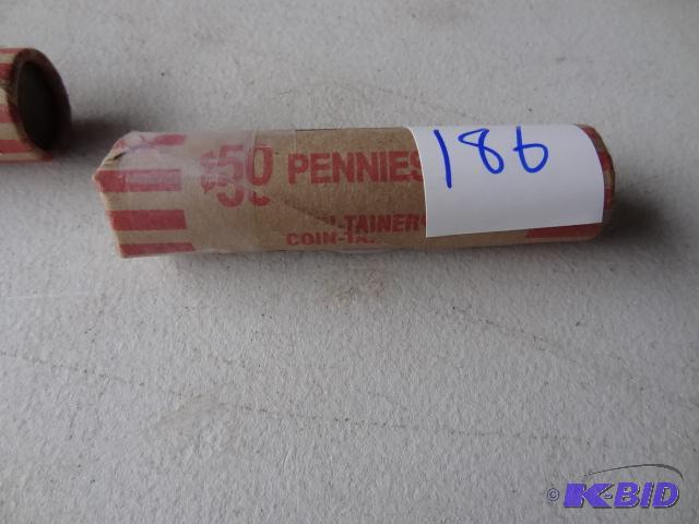 lot 186 image: 50 Wheat Pennies...
