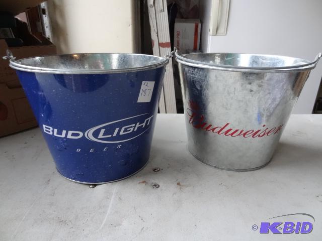 lot 187 image: Budweiser and Bud Light Buckets...