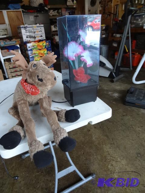 lot 215 image: Fiber Optic Flower, Stuffed Moose...