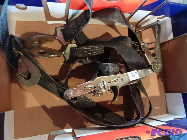 lot 255 image: New Rachet Straps with Hooks on Ends...