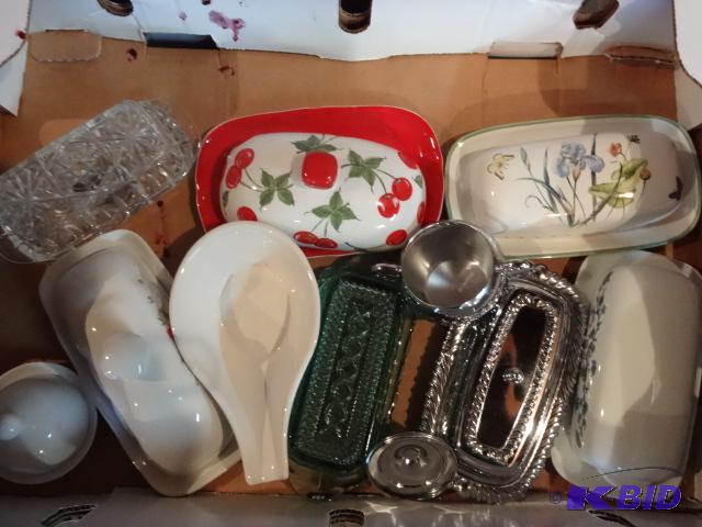 lot 265 image: Misc Decorative Butter Dishes...