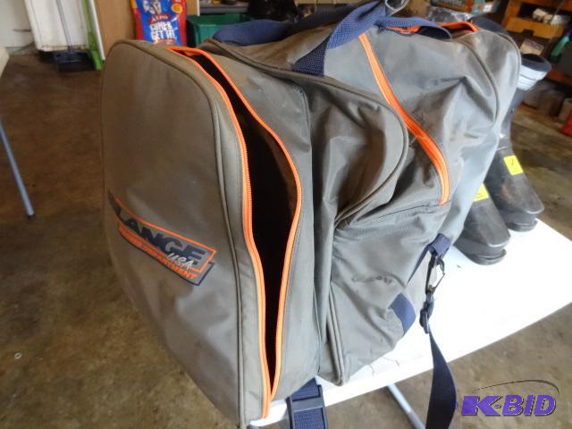lot 281 image: Lange Down Hill SKi Bag, Nordika Ski Boots...