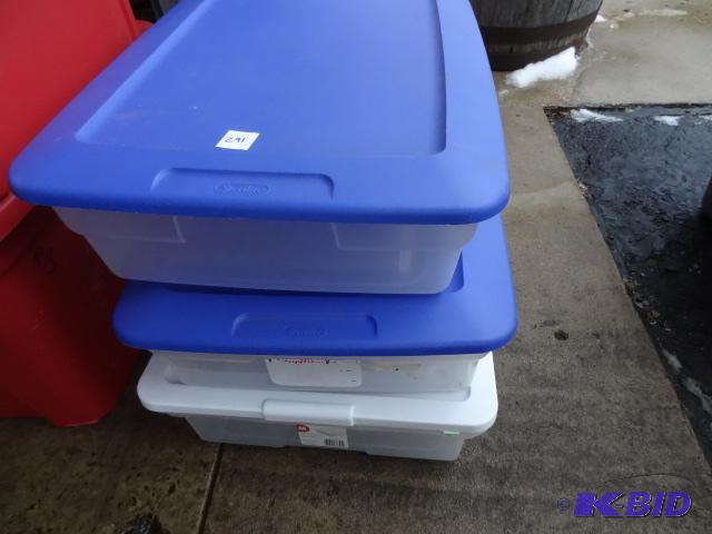 lot 291 image: 28 QT. Totes Qty 3...