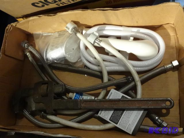 lot 73 image: 18" Pipe Wrench, RV Shower Head. Misc Pl...