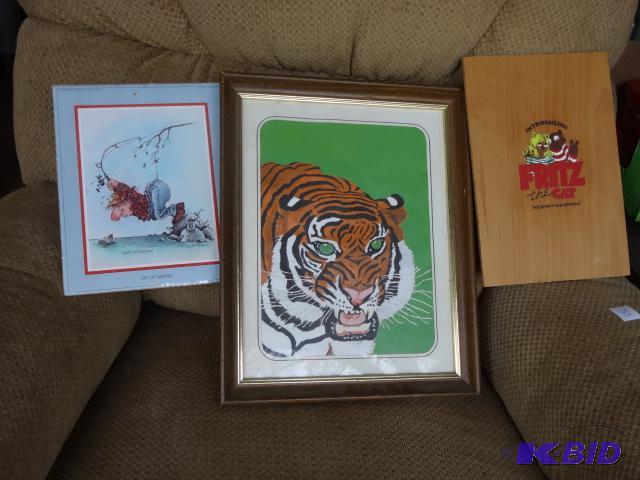 lot 81 image: TIger Painting, Fritz the Cat Painting. Art o...
