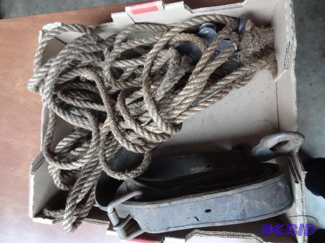 lot 89 image: Leather Belt. Block and Tackle Set...