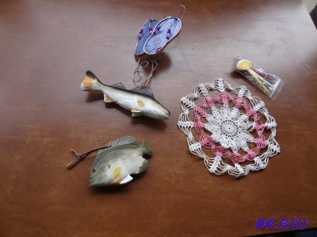 lot 97 image: FIsh Decor. Sandle Wall Decorations...