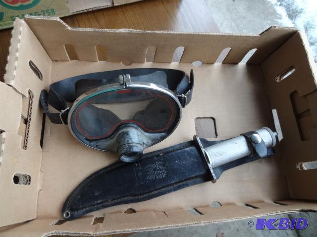 lot 99 image: Snorkel Mask. Survival Knife...