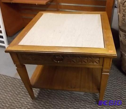 Marble Top End Table