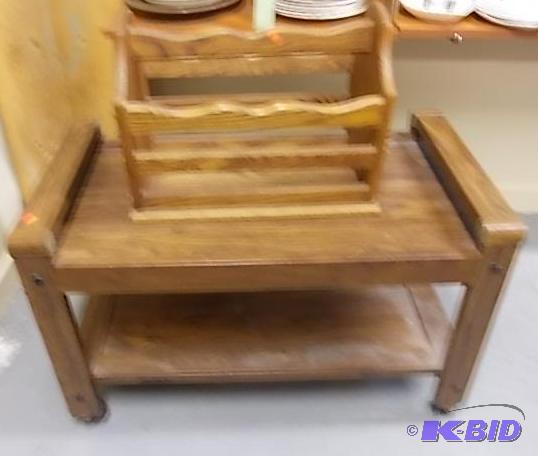 Oak Magazine RackTV Stand
