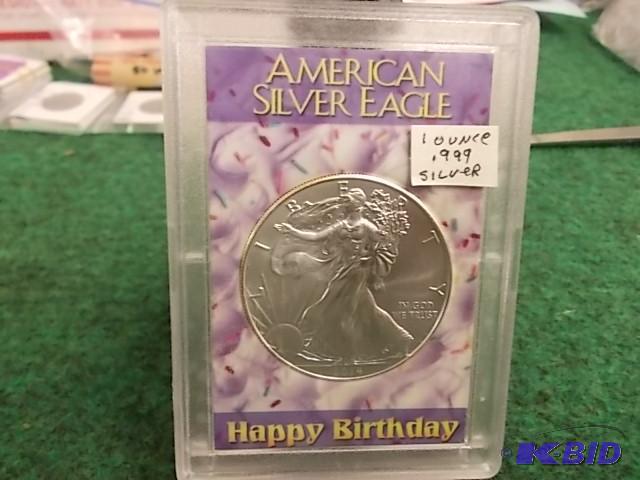 lot 21 image: 2014 American&nbspEagle 1 Oz. .999 Fine Silv...