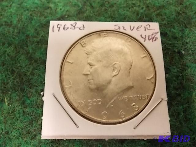 lot 26 image: 1968&nbspD&nbspJFK .50 40% Silver...