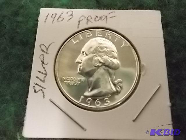 lot 31 image: 1963 Washington .25 Proof...