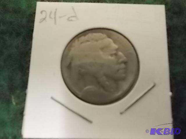 lot 36 image: 1924 D Buffalo Nickel...