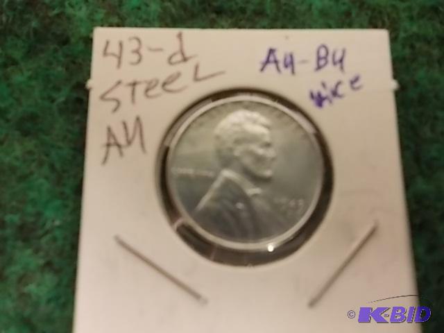 lot 48 image: 1943 D Steel Cent AUBU...
