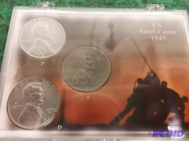 lot 51 image: Collection Of 1943 Steel Cents P,D,S With Cas...