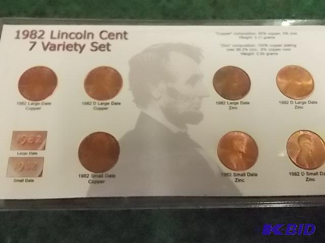 lot 52 image: 1982 Collector Variety Set Cents...
