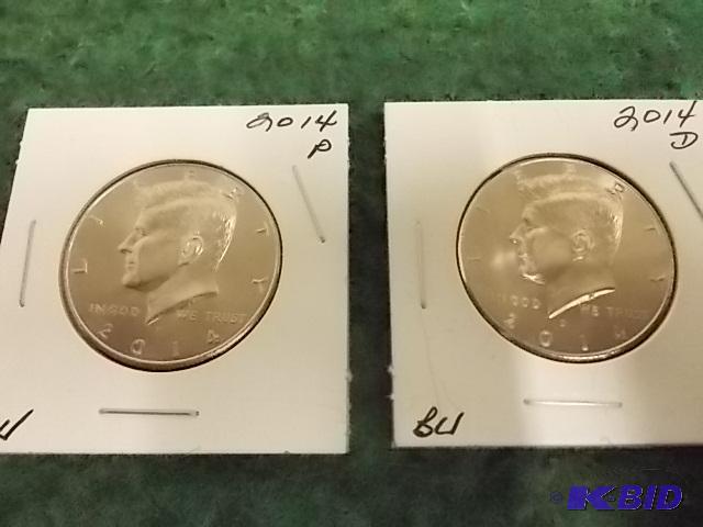 lot 67 image: Set Of 2014- JFK .50 P & D Unc...