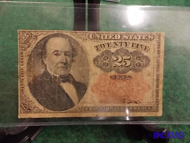 lot 9 image: US .25 Fractional Currency From 1864...