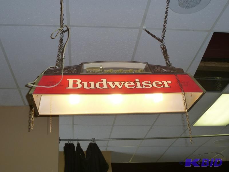 lot 16 image: Budweiser Pool Table Light 3 Bulb Budweiser ...