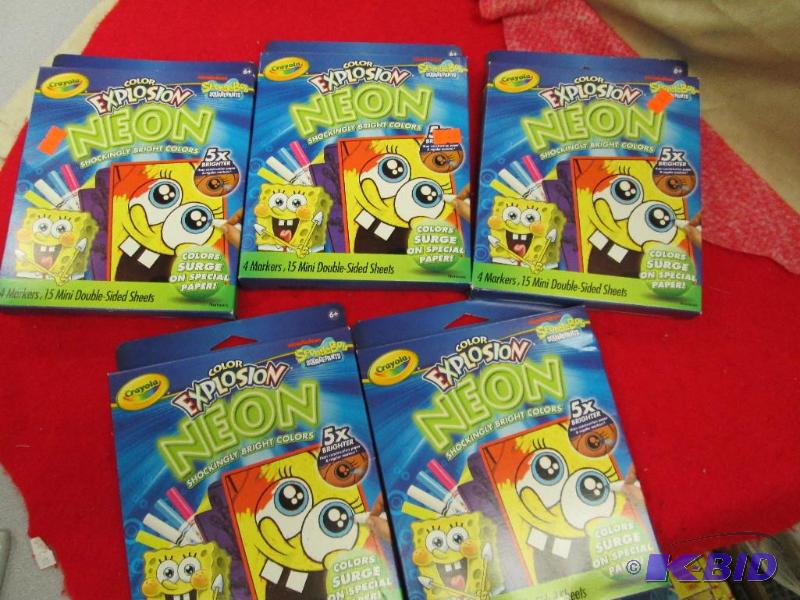 lot 12 image: Qty 5 Crayola color explosion neon 4 markers,...