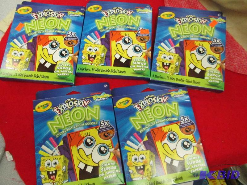 lot 13 image: Qty 5 Crayola color explosion neon 4 markers,...