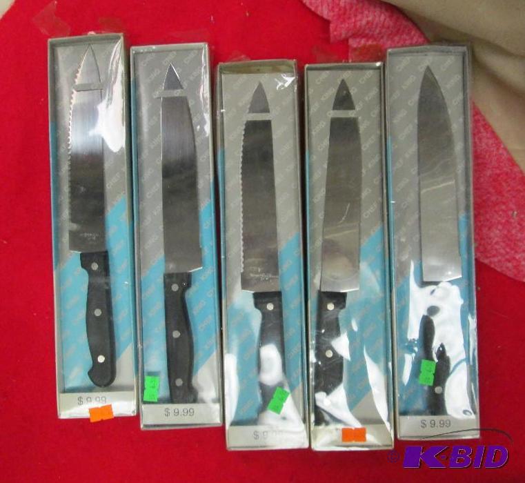 lot 15 image: Qty 5 Stainless knives...