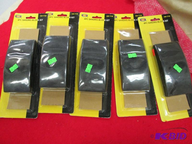 lot 18 image: Qty 5- 4pc sanding block kit...