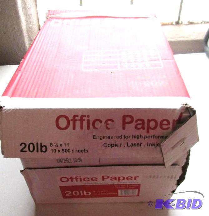 lot 210 image: Office Paper 8.5 x 11 20lb paper 5000 sheet...
