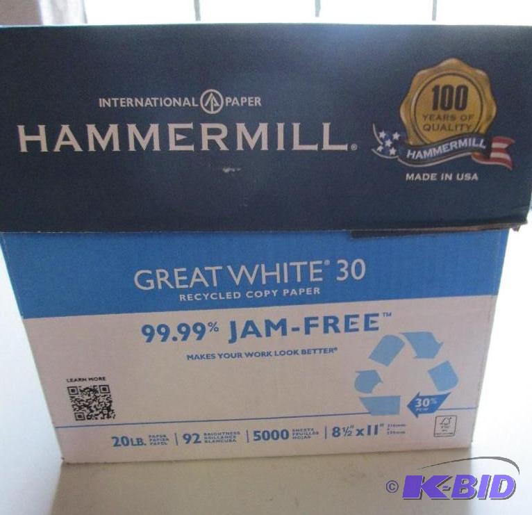 lot 212 image: Hammermill 20lb paper, 5000 sheets, 8.5 x 11...