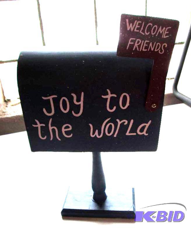 lot 250 image: Mini Blue christmas mail box with Joy to the ...