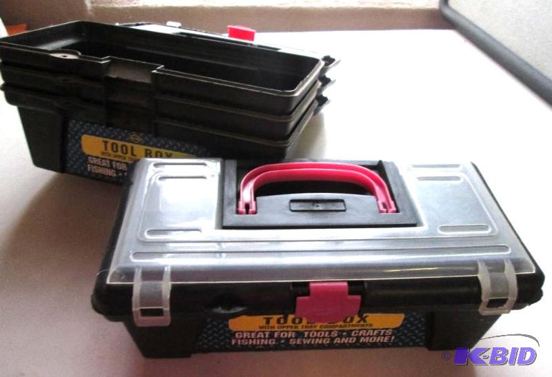 lot 251 image: Tool bench lot of 4 mini tool boxes...
