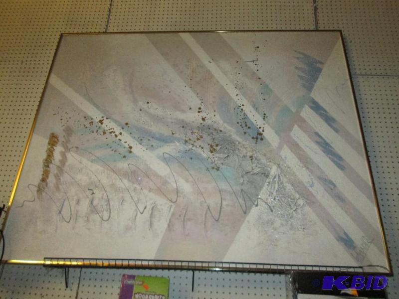 lot 282 image: Large piece of textured paint on canvas. Smal...