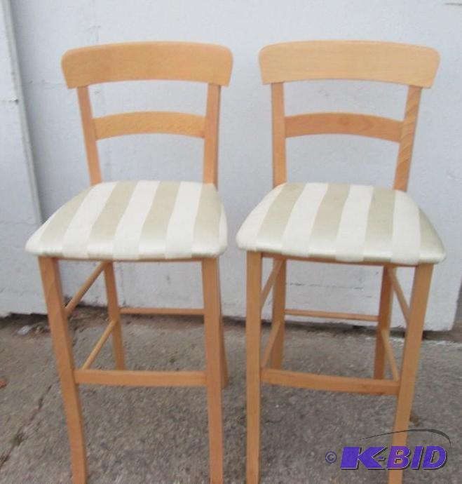 lot 284 image: Pair of tall bar type chairs...